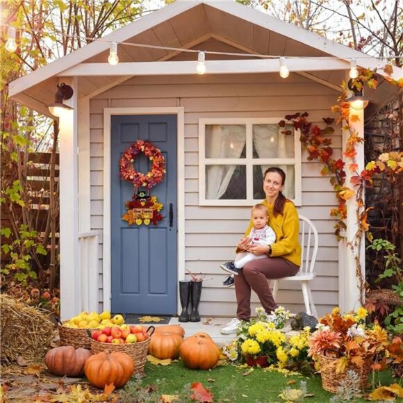 Give Thanks Turkey Door Hanging Decoration SIgns Thanksgiving Hanging Signs - Picture 7 of 8